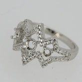 Sterling Silver Semi Mount Ring Setting Round RD 4x4mm - Syzjewelry
